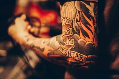 Detailed tattoo sleeve artwork by Edmonton artist.