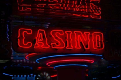 Neon Casino Sign at Night
