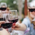 Wine tasting celebration with friends in Canada.