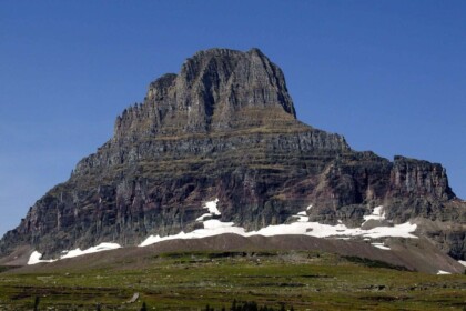 Scenic view of Waterton Lakes National Park mountains.