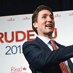 Canadian politician speaking at an election campaign event.