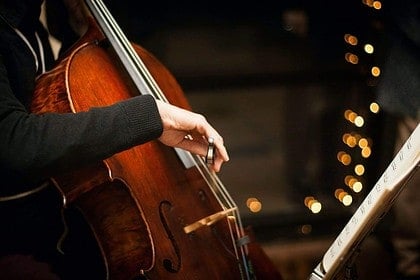 Elegant cello performance by candlelight.