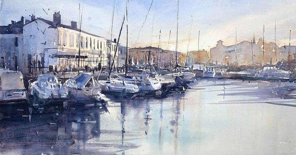 martin de re harbor dawn scene