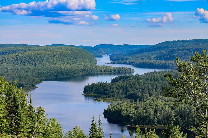 Breathtaking view of Silver Lake surrounded by forests.