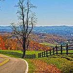 Autumn view of Blue Ridge Parkway in Virginia.