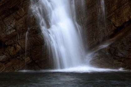 Majestic Cameron Falls in Waterton Lakes National Park, Alberta.