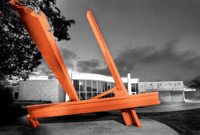 Orange Sculpture Modern Art Gallery