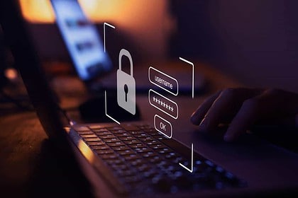 Secure login authentication on a computer screen for data protection.