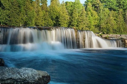 Scenic Sauble Falls in Bruce Peninsula, Ontario.