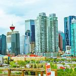 Calgary Downtown Skyline with Iconic Tower and Skyscrapers
