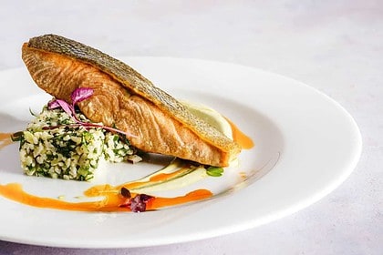 Grilled Salmon Dinner Plate Presentation