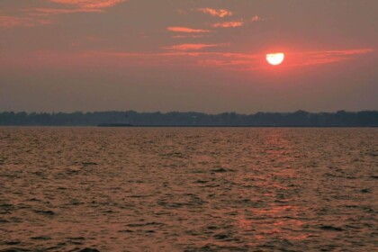 Sunset at Rock Point Provincial Park waterfront