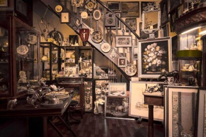 Vintage Antique Shop Interior with Collectibles