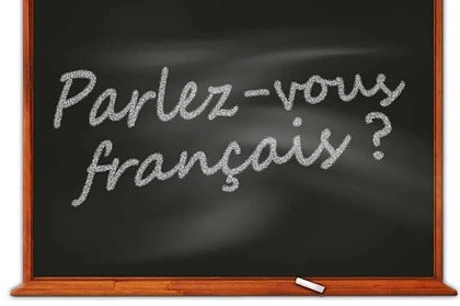 French language question Do you speak French? on chalkboard