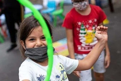 Childrens charity event with playful activities.