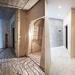 Bathroom transformation before and after renovation.