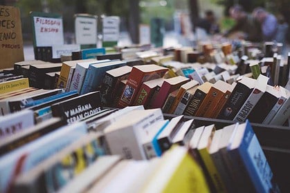 Variety of books on display at Halifax bookstore.