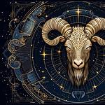 Elaborate Capricorn Zodiac Sign Art with Astrological Motifs