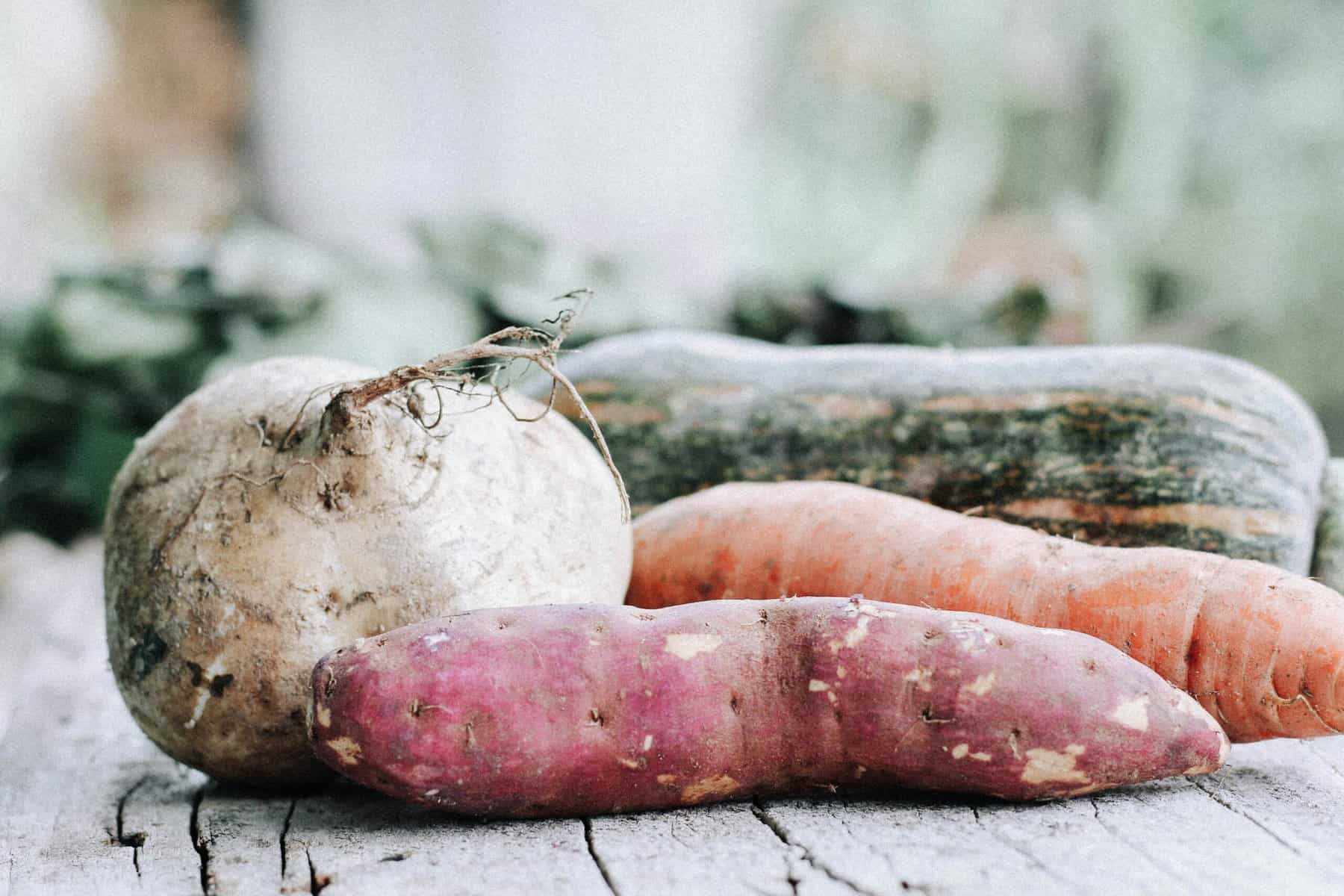 bunch of root vegetables
