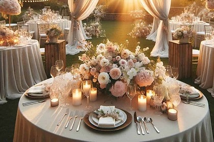wedding set outdoors
