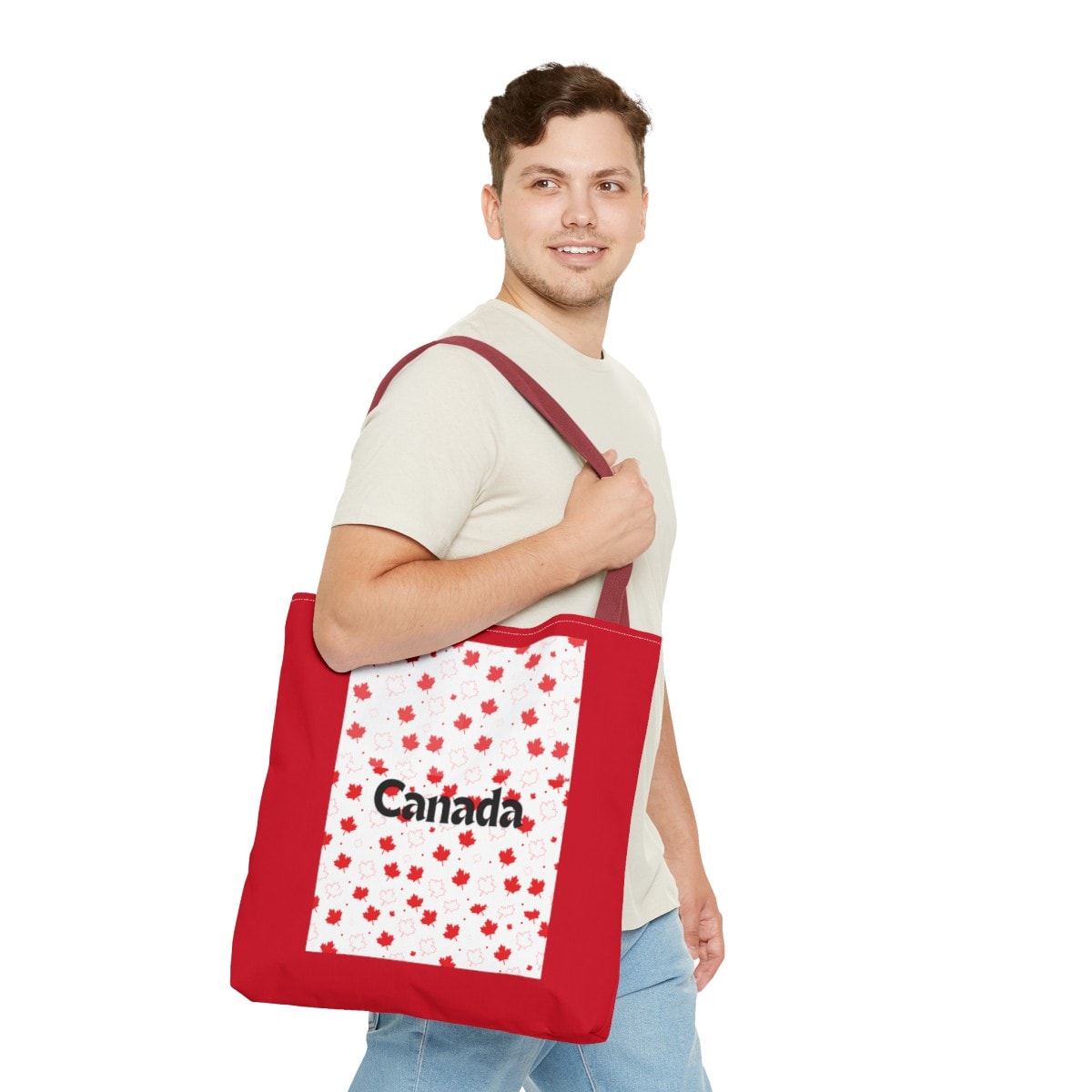Canada (Red & White Maple Leaf) - Tote Bag (AOP) 27 Canada (Red & White Maple Leaf) - Tote Bag (AOP) - Image 27