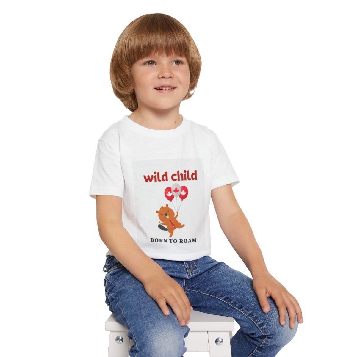 Wild Child Bore To Roam - Cotton Toddler T-shirt 1 Wild Child Bore To Roam - Cotton Toddler T-shirt