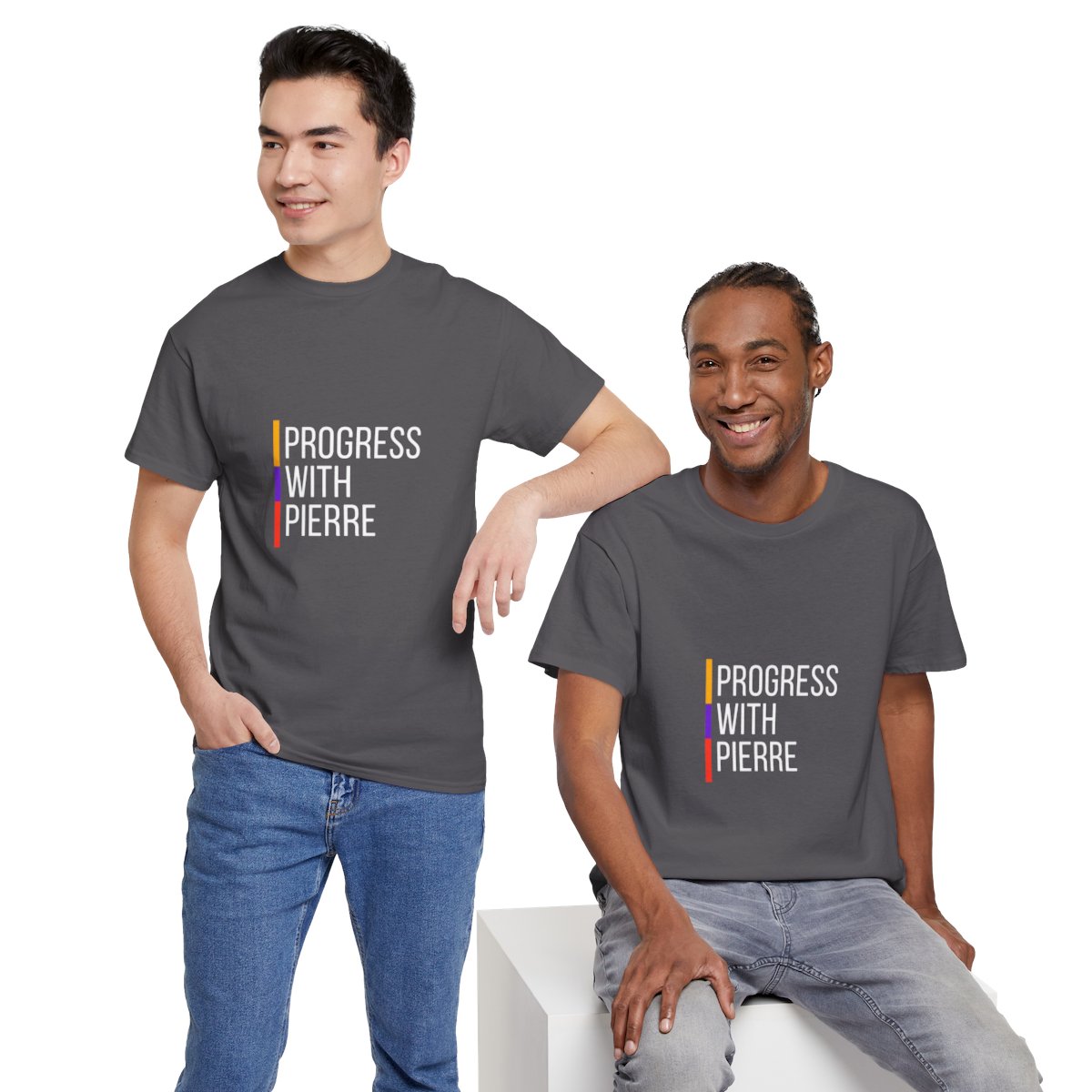 Progress with Pierre - Unisex Heavy Cotton Tee - Image 26