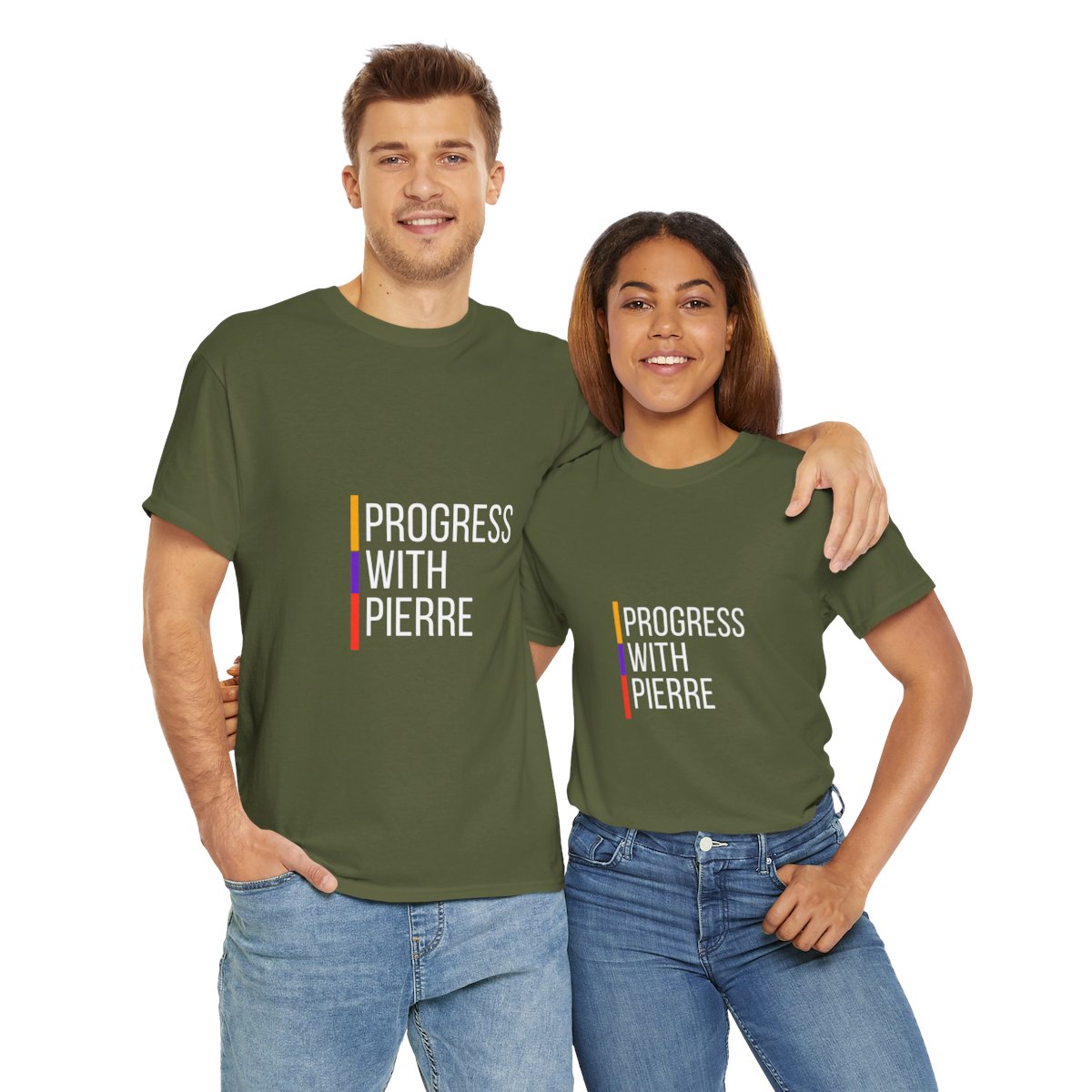 Progress with Pierre - Unisex Heavy Cotton Tee - Image 55
