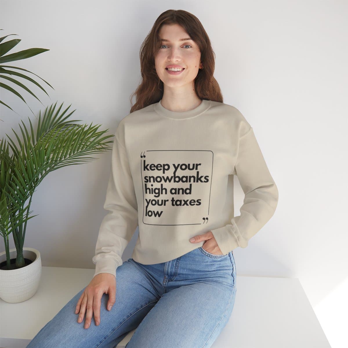 Keep Your Snowbanks High And Your Taxes Low - Unisex Heavy Blend™ Crewneck Sweatshirt - Image 33