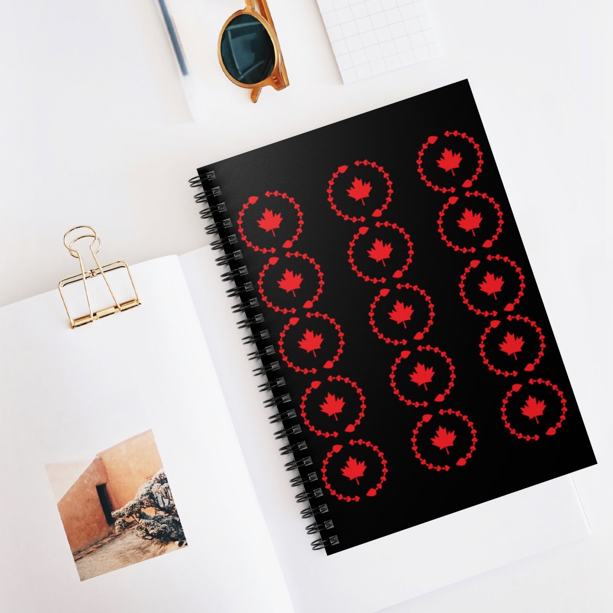 Red Maple Leaf - Spiral Notebook - Ruled Line