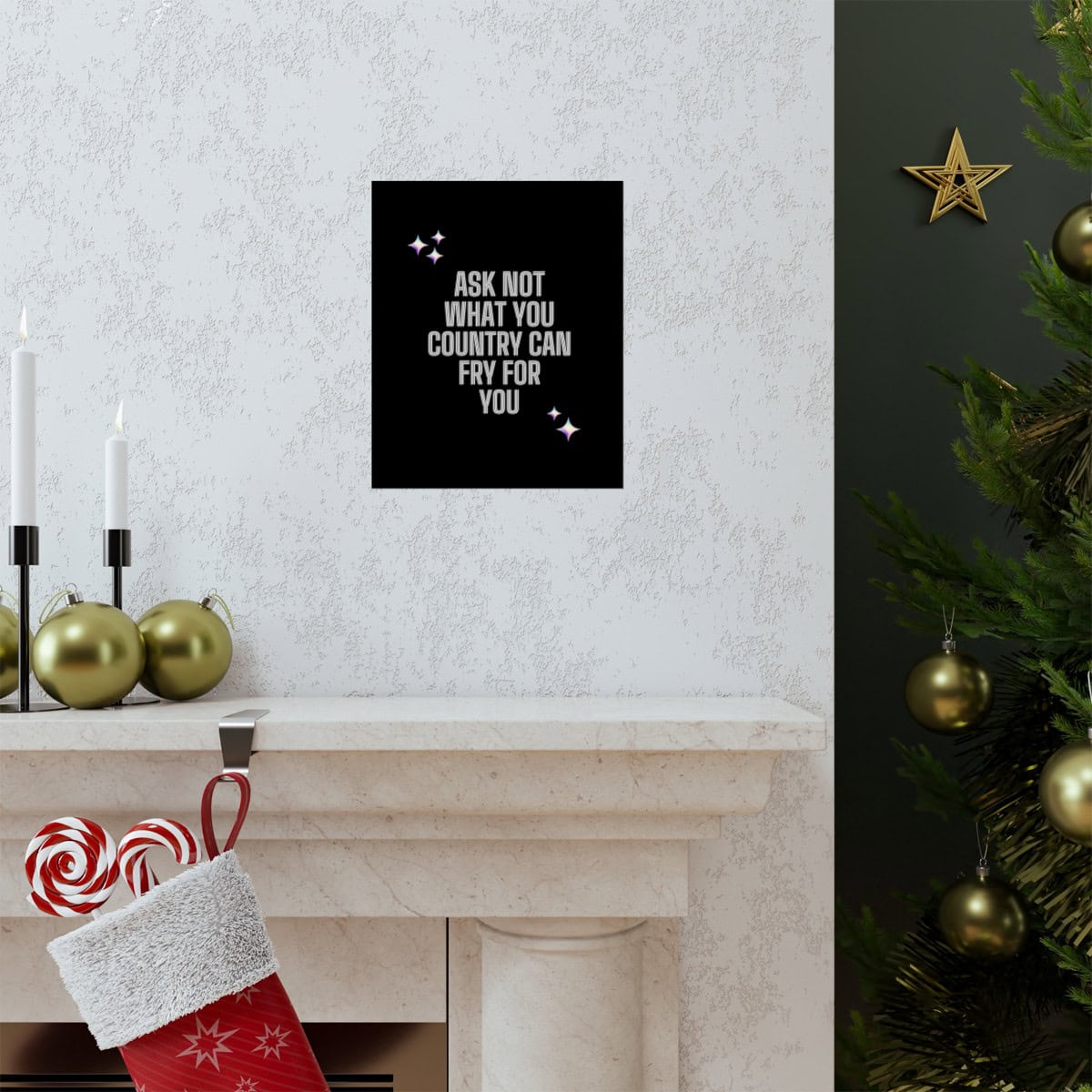 Ask not what your country can fry for you: Black Vertical Posters - Image 15