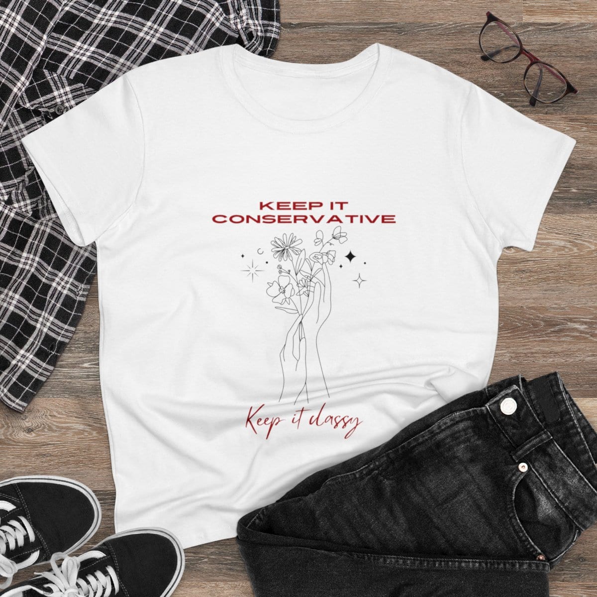 Keep It Conservative, Keep It Classy: Women's Midweight Cotton Tee 6 Keep It Conservative, Keep It Classy: Women's Midweight Cotton Tee - Image 6