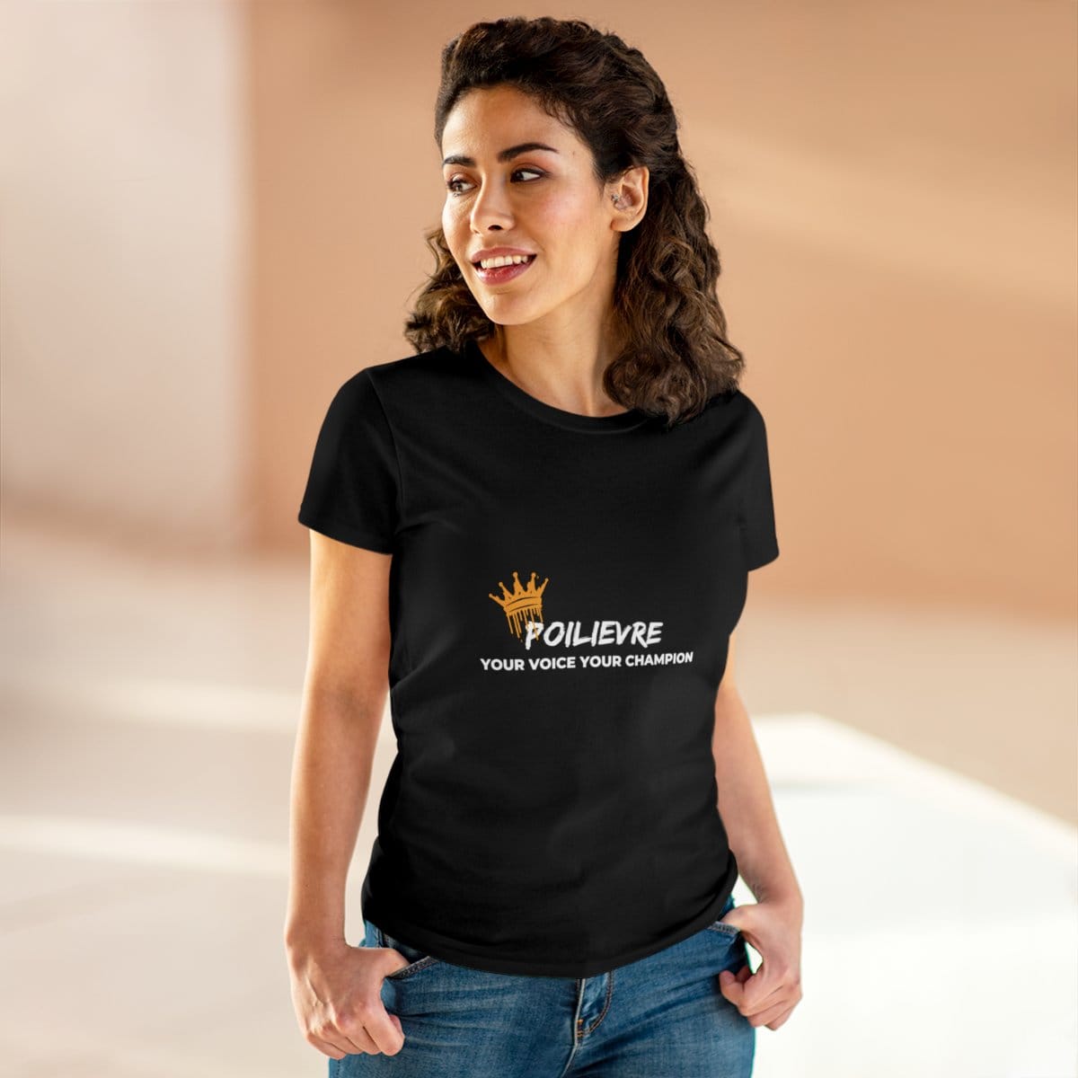Poilievre, Your Voice, Your Champion: Women's Midweight Cotton Tee 5 Poilievre, Your Voice, Your Champion: Women's Midweight Cotton Tee - Image 5