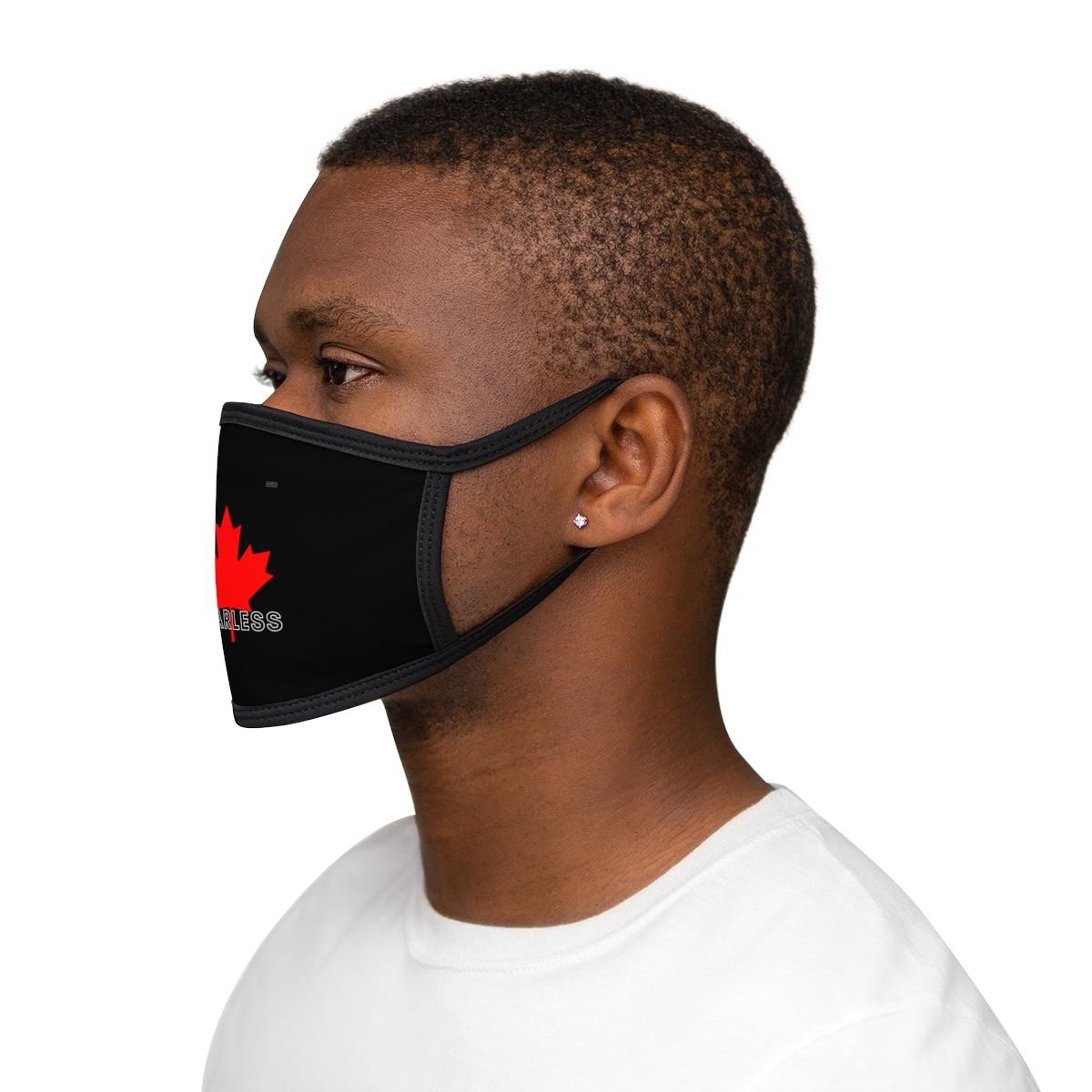 Fearless, Red Maple Leaf - Mixed-Fabric Face Mask 4 Fearless, Red Maple Leaf - Mixed-Fabric Face Mask - Image 4