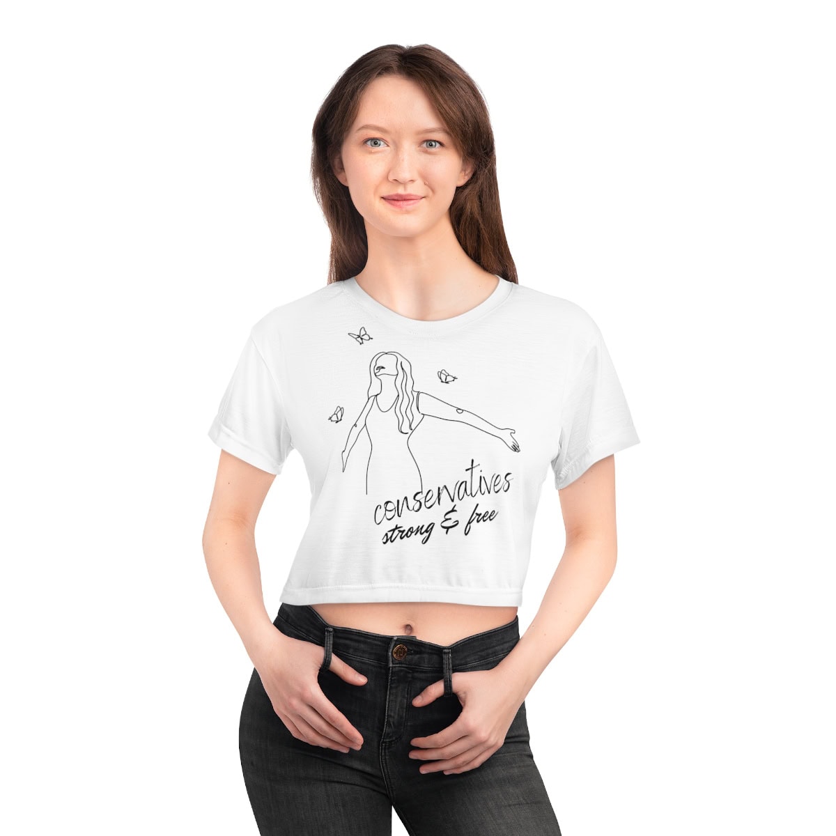 Conservatives: Strong & Free - Women Crop Tee (AOP) 21 Conservatives: Strong & Free - Women Crop Tee (AOP) - Image 21