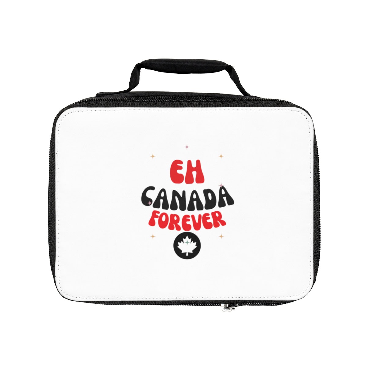 Eh! Canada Forever - Black & White Maple Leaf Design Lunch Bag 2 Eh! Canada Forever - Black & White Maple Leaf Design Lunch Bag - Image 2