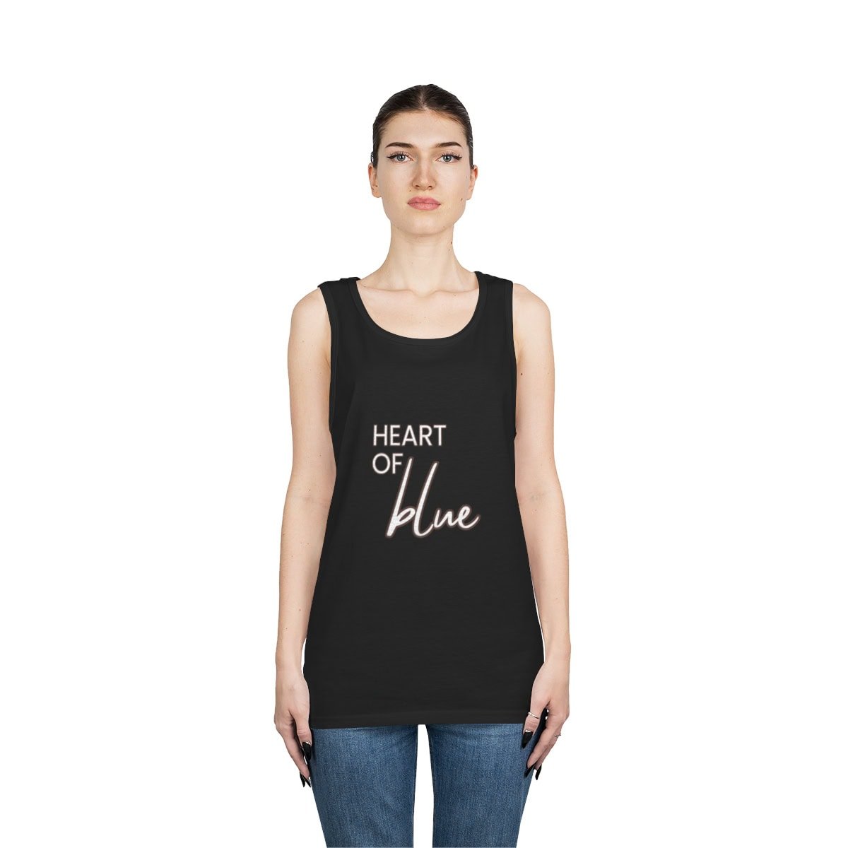 Heart Of Blue - Unisex Cotton Tank Top 1 Heart Of Blue - Unisex Cotton Tank Top