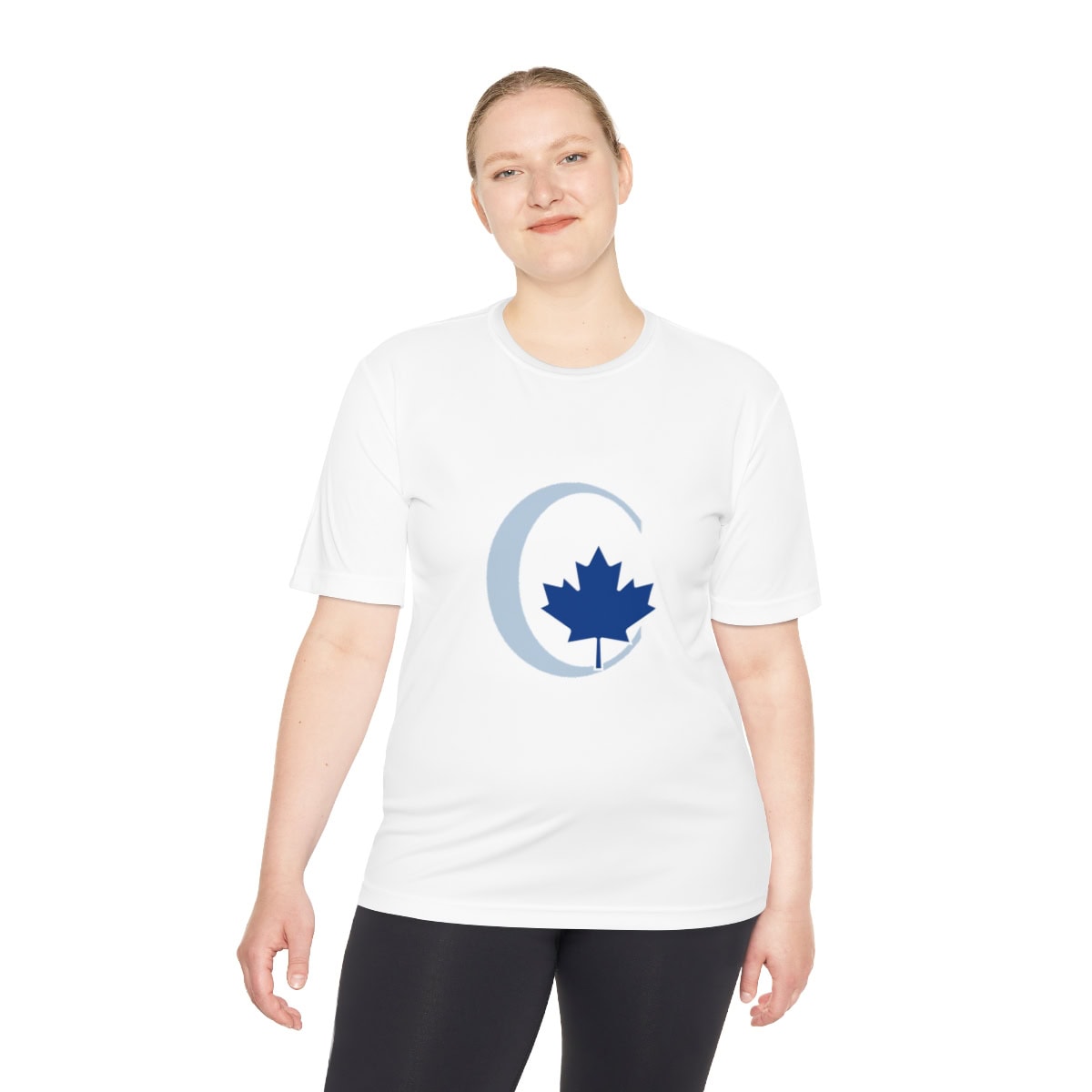 Blue Maple Leaf Design Unisex Moisture Wicking Tee - Image 8