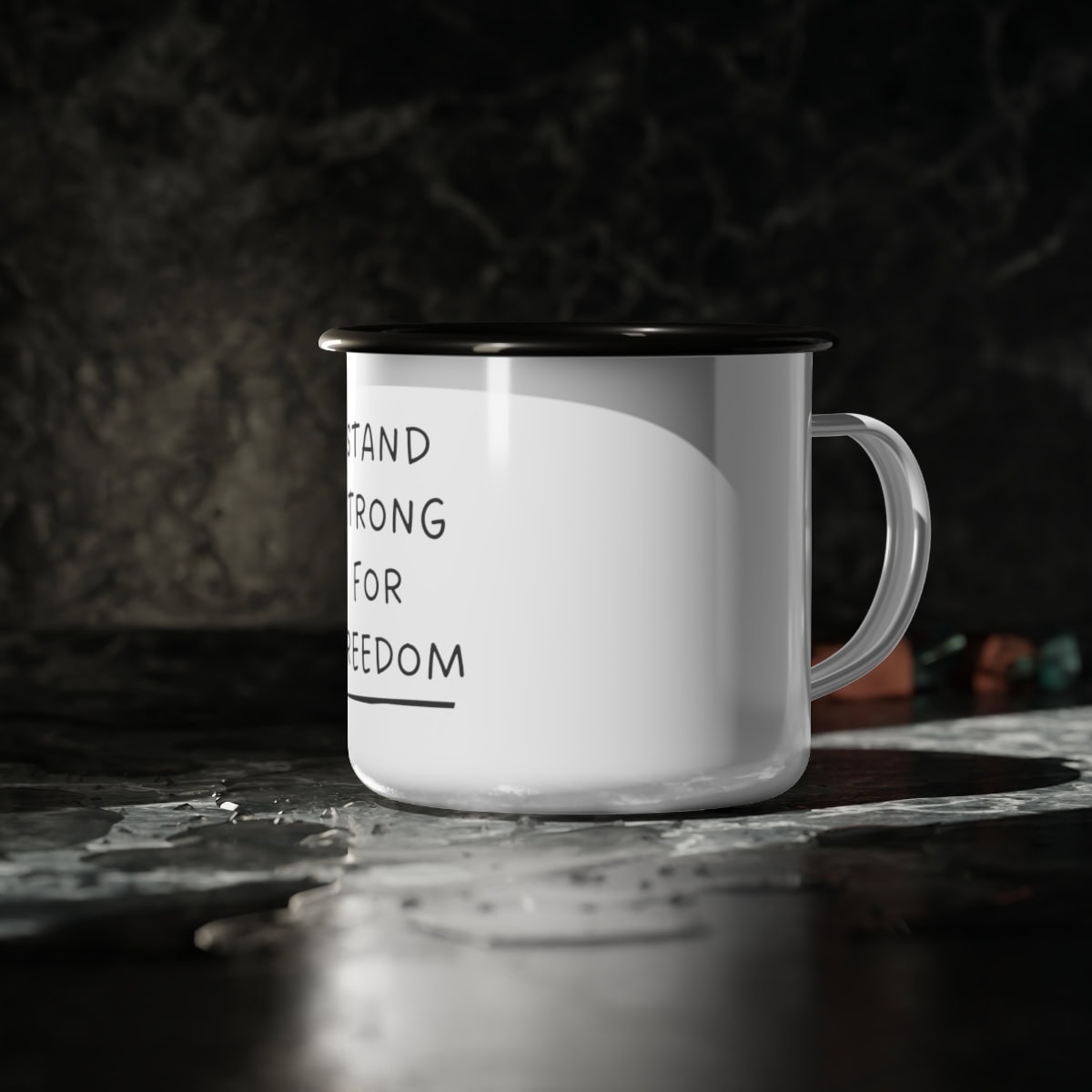 Stand Strong for Freedom - Enamel Camp Cup - Image 4