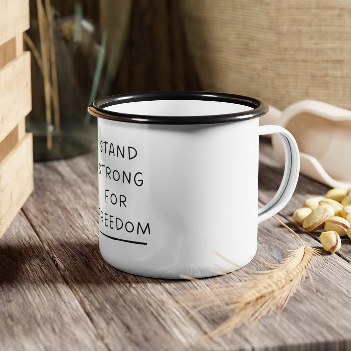 Stand Strong for Freedom - Enamel Camp Cup - Image 5