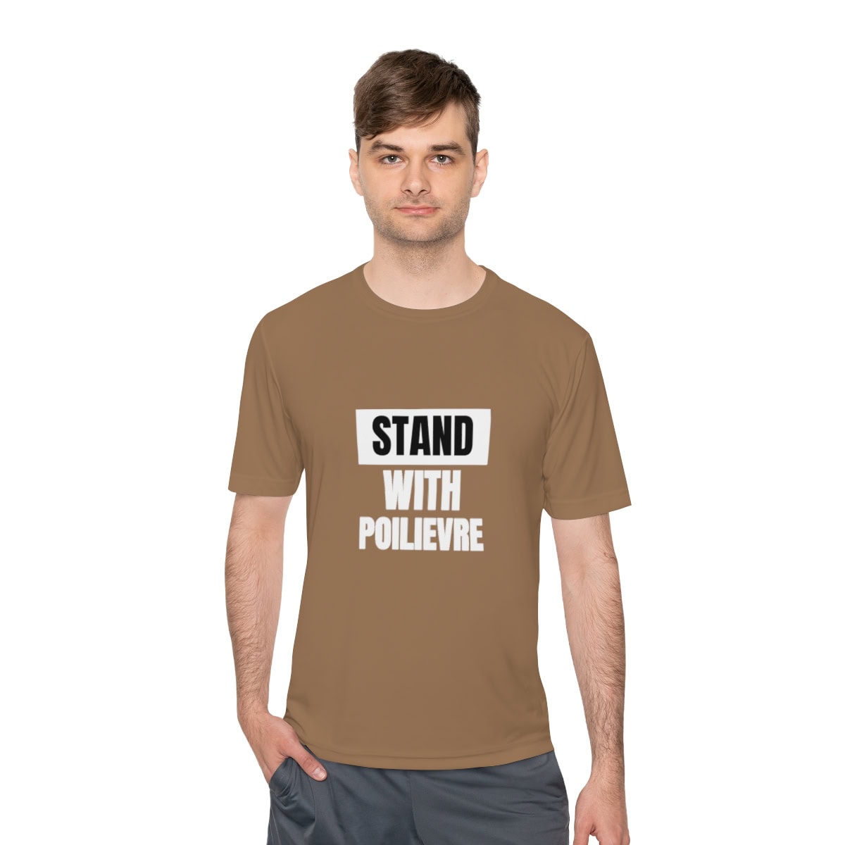 Stand With Poilievre: Unisex Moisture Wicking Tee 1 Stand With Poilievre: Unisex Moisture Wicking Tee