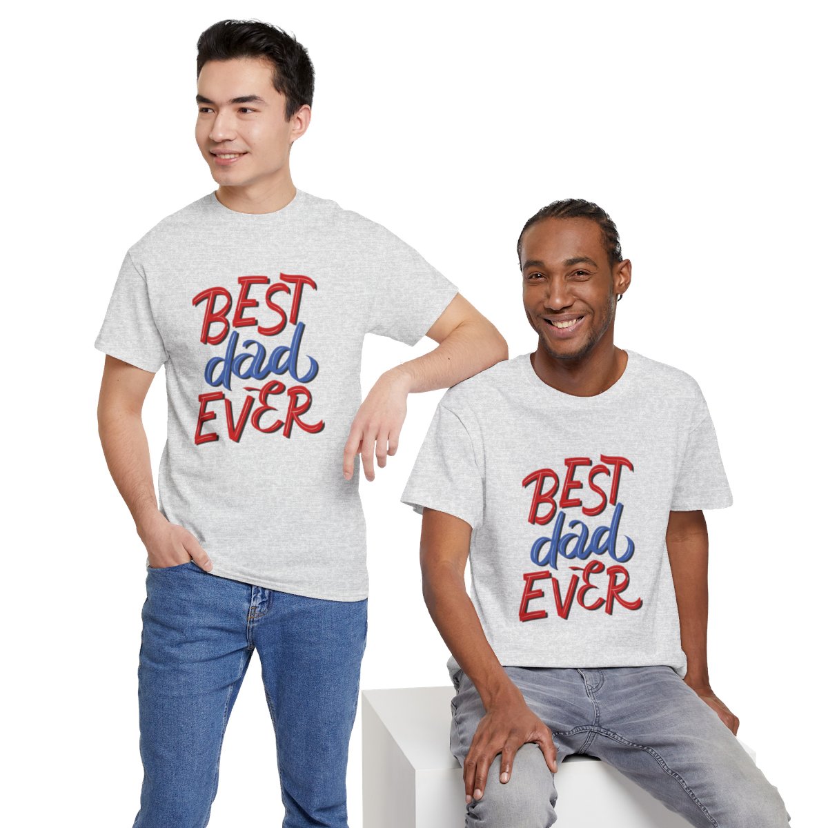 Best Dad Ever: Unisex Heavy Cotton Tee - Image 80