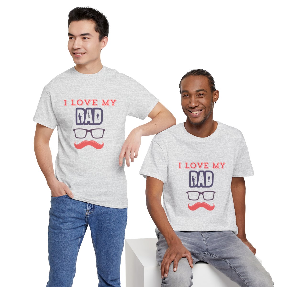 I Love My dad: Unisex Heavy Cotton Tee 80 I Love My dad: Unisex Heavy Cotton Tee - Image 80