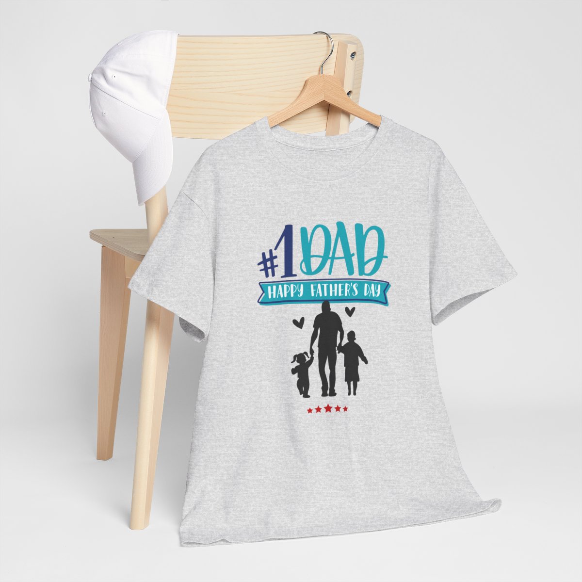 No.1 Dad, Happy Father's Day: Unisex Heavy Cotton Tee 1 No.1 Dad, Happy Father's Day: Unisex Heavy Cotton Tee