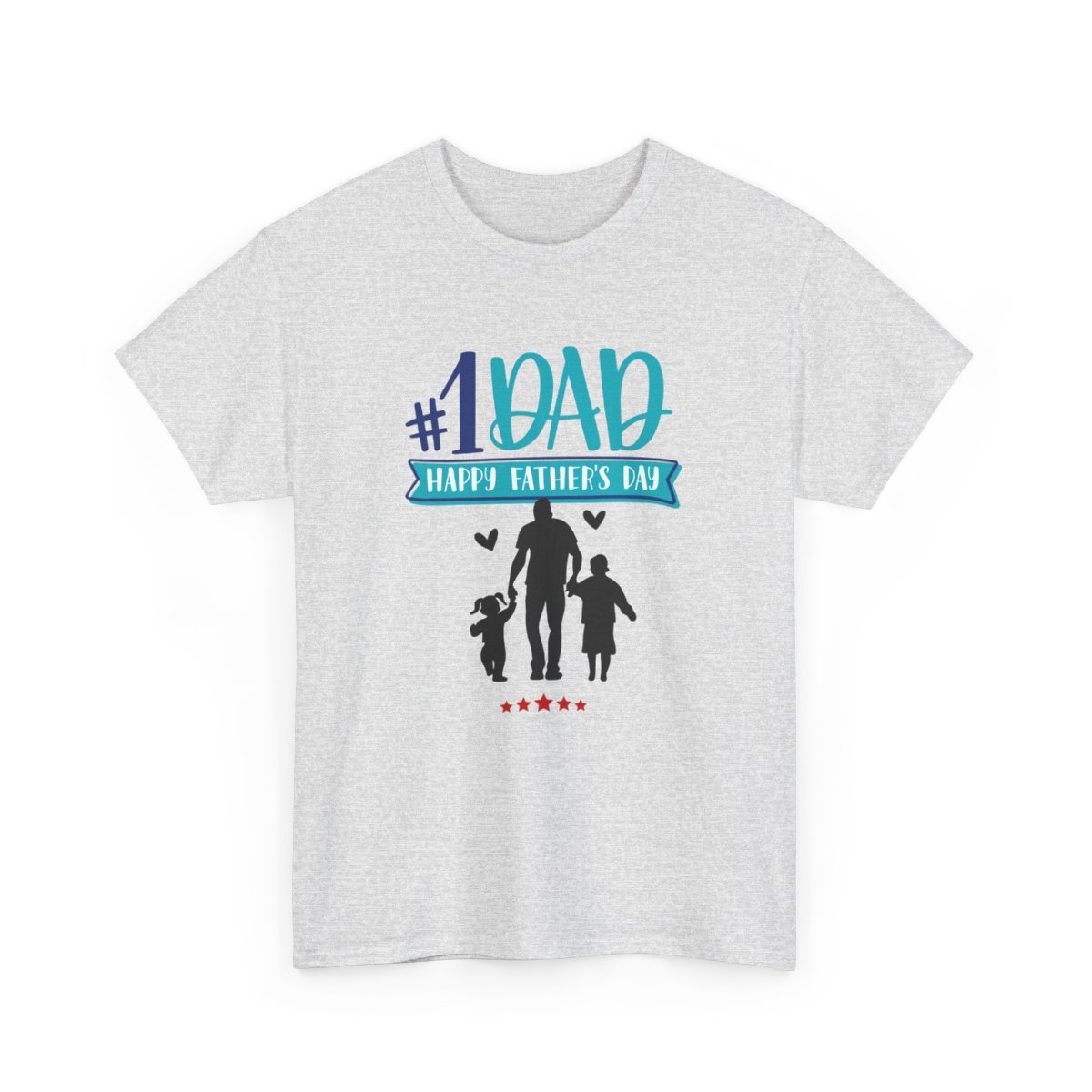 No.1 Dad, Happy Father's Day: Unisex Heavy Cotton Tee 4 No.1 Dad, Happy Father's Day: Unisex Heavy Cotton Tee - Image 4