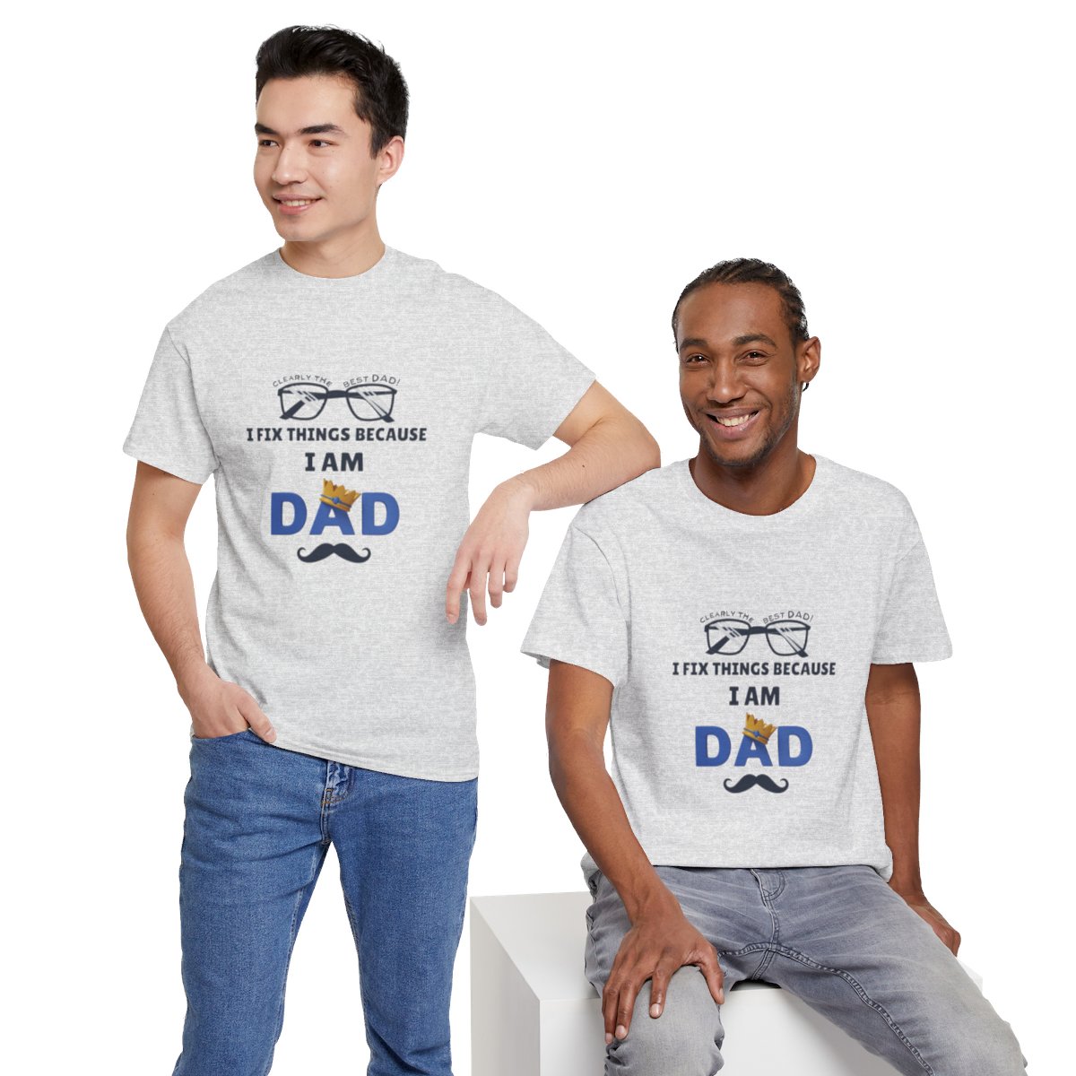 I Fix Things Because  I am Dad: Unisex Heavy Cotton Tee - Image 53