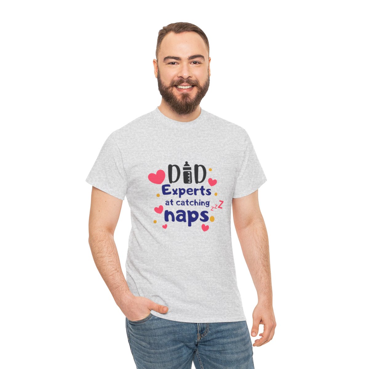 Dad: Experts at Catching Naps: Unisex Heavy Cotton Tee - Image 14