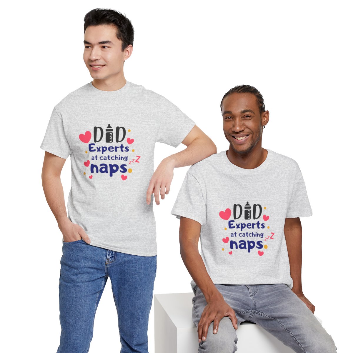 Dad: Experts at Catching Naps: Unisex Heavy Cotton Tee - Image 26