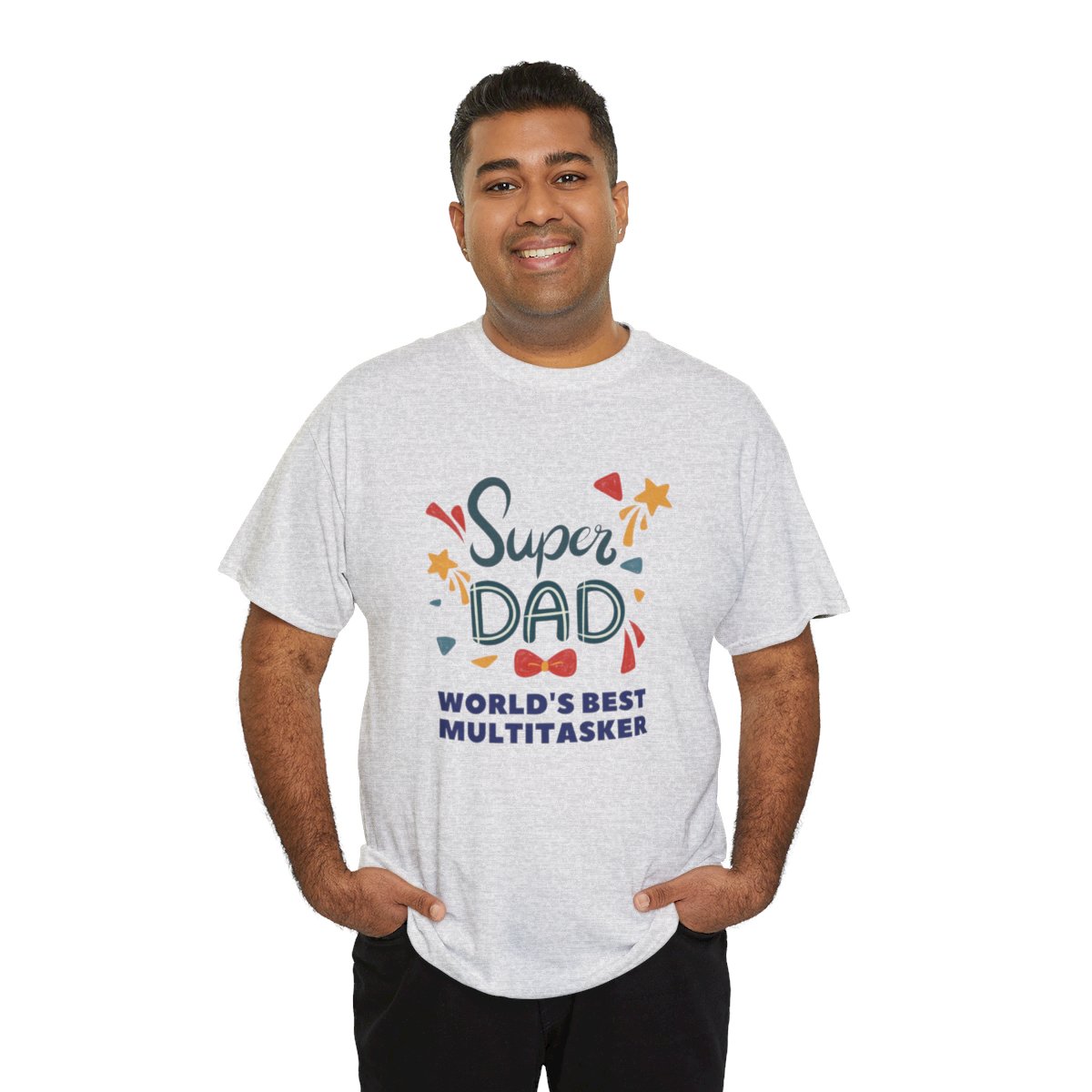 Super-dad: World's Best Multitasker: Unisex Heavy Cotton Tee - Image 71