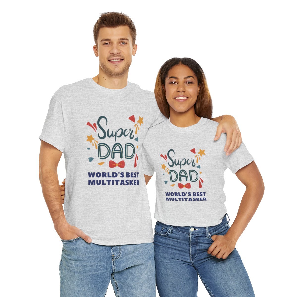 Super-dad: World's Best Multitasker: Unisex Heavy Cotton Tee - Image 78
